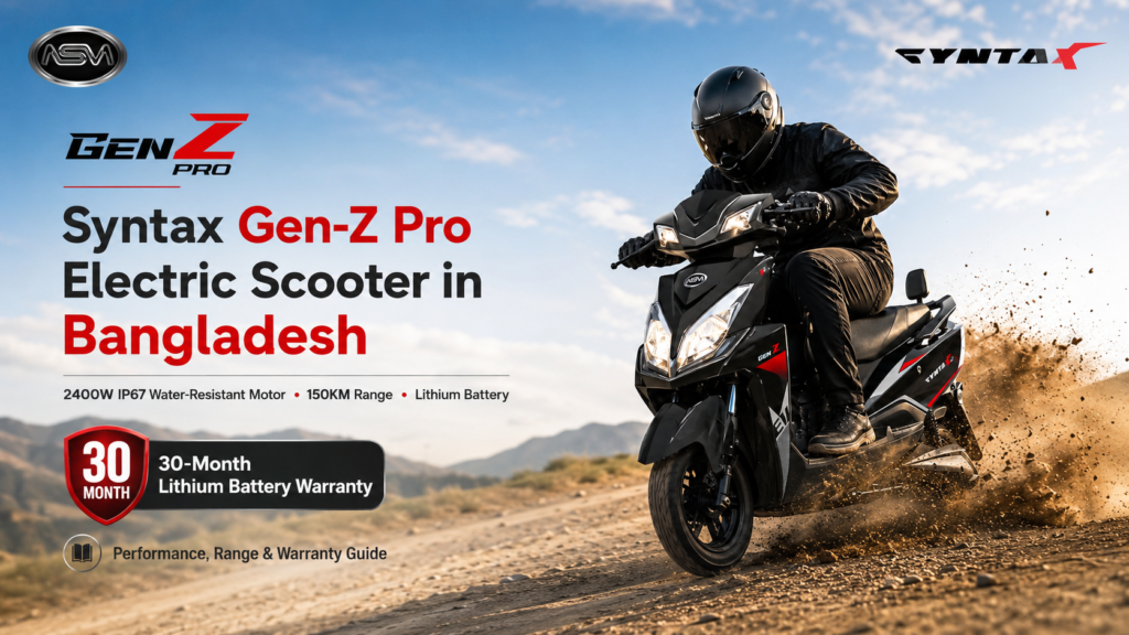 Syntax Gen-Z Pro electric scooter in Bangladesh with 2400W motor and 150KM range